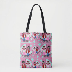 Fifties Sock Monkey Mania Tote Bag