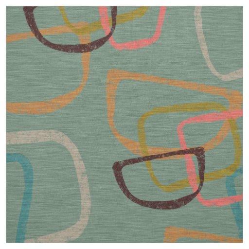 Fifties Style Aqua | Atomic Shapes Fabric