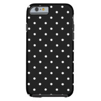 Fifties Style Black and White Polka Dot Tough iPhone 6 Case