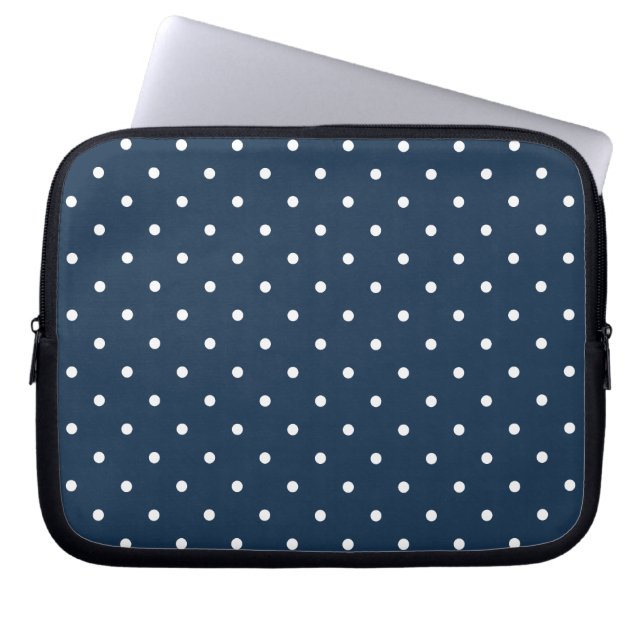 Fifties Style Blue Polka Dot Laptop/iPad 2 Case (Front)