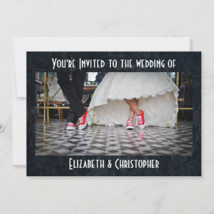 Fifties Style Diner  Red Shoes Wedding Invitation