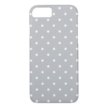 Fifties Style Gray Polka Dot Iphone 7 Case by ipad_n_iphone_cases at Zazzle
