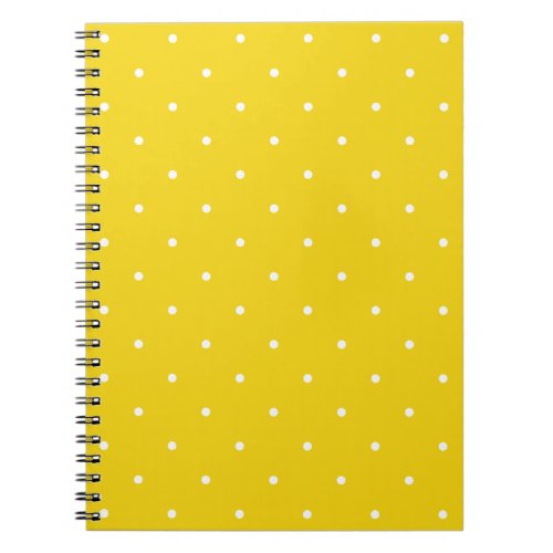 Fifties Style Lemon Yellow Polka Dot Notepad Notebook