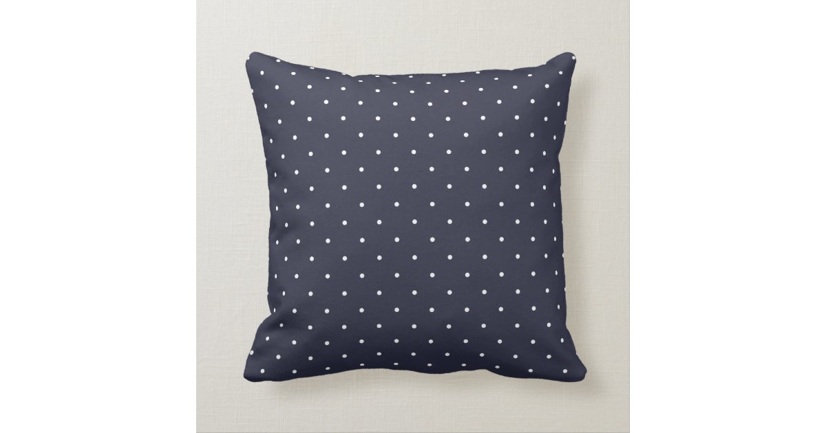 Fifties Style Navy Blue Polka Dot Throw Pillow Zazzle