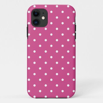 Fifties Style Pink Flambe Polka Dot Iphone 5/5s Ca Iphone 11 Case by ipad_n_iphone_cases at Zazzle