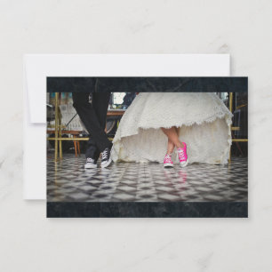 Fifties style wedding couple RSVP Card