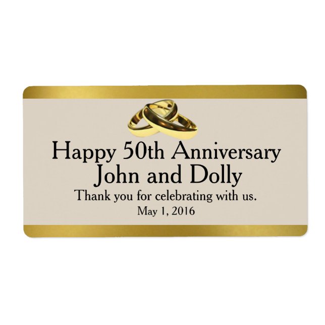 Fiftieth Anniversary Mini Wine Labels (Front)