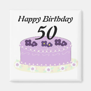 Fiftieth Birthday Cake Magnet