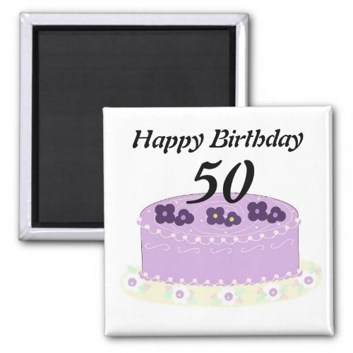 Fiftieth Birthday Cake Magnet