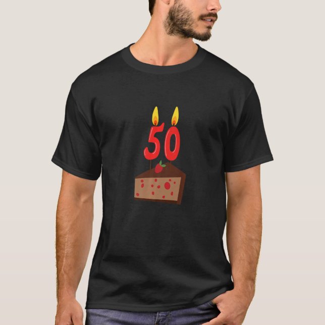 Fiftieth Birthday Cake Outfit Men Women Boys Girls T-Shirt (Front)