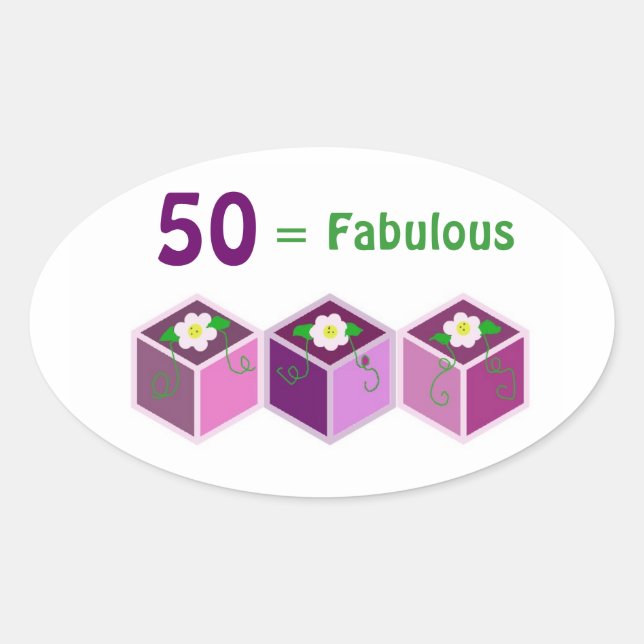 Fiftieth Birthday Oval Sticker (Front)