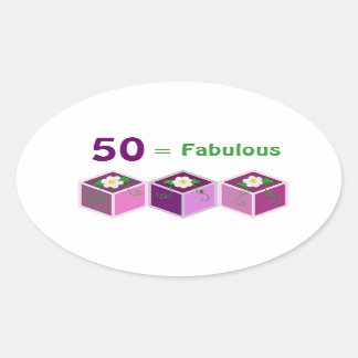 Fiftieth Birthday Oval Sticker