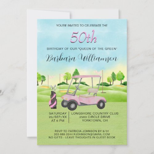 Fiftieth Birthday Party Golf Theme Invitation
