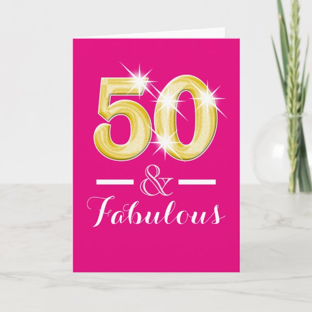 Fiftieth fifty 50th birthday party card (Front)