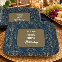 Fiftieth Modern Lettering Elegant Men's Birthday