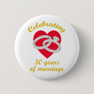 Fiftieth Wedding Anniversary Button