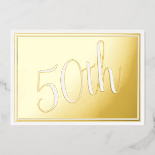 Fiftieth Wedding Anniversary Gold Foil Invitation