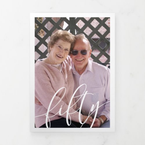 Fiftieth Wedding Anniversary Photo Tri_Fold Invitation