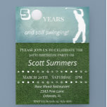 Fifty 50th Birthday Golf Golfer Customize Invitation<br><div class="desc">This design was created though digital art. It may be personalized in the area provide or customizing by choosing the click to customize further option and changing the name, initials or words. You may also change the text color and style or delete the text for an image only design. Contact...</div>