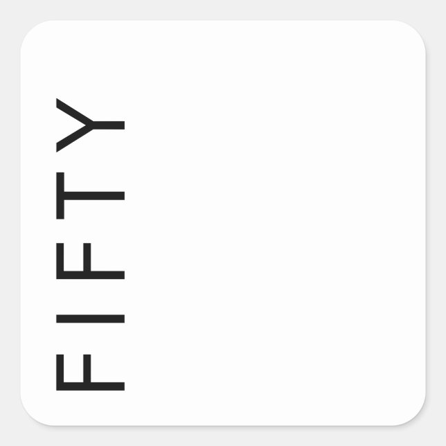 Fifty 50th Birthday Party Square Sticker (Front)