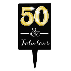 Fifty 50th milestone birthday party cake topper