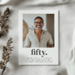 Fifty 50th Square Photo Birthday Invitation<br><div class="desc">Mark your milestone birthday with sophistication using this modern 50th Birthday Invitation template for men! Featuring a customizable space for your own photo and the bold word "fifty" this sleek design is perfect for celebrating in style. Easy to personalize, this invitation allows you to create a unique and memorable way...</div>