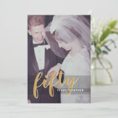 Fifty - 50th Wedding Anniversary & Photo Invitation (Standing Front)