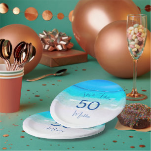 Fifty and Fabulous 50th Birthday Beach Suite Paper Plates