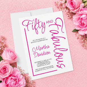 Fifty and Fabulous 50th Birthday Invitation Design