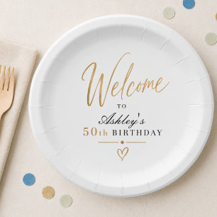 Fifty and Fabulous 50th Birthday Paper Plates