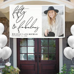 Fifty And Fabulous 50th Birthday Party Banner<br><div class="desc">Celebrate in style with this bold and modern party banner, perfect for a “Fifty & Fabulous” birthday celebration or any milestone event. The design on the left side features the phrase “Fifty & Fabulous” in flowing handwritten script for a chic, celebratory look. On the right side, there’s space to include...</div>