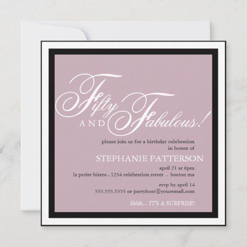 Fifty and Fabulous 50th Birthday Party Invitation