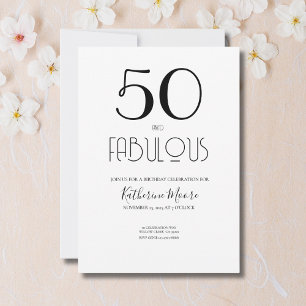 Fifty and Fabulous 50th Birthday Party  Invitation