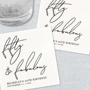 Fifty And Fabulous 50th Birthday Party Napkins