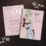 Fifty and Fabulous 50th Birthday Pink Pin Up Girl  Invitation