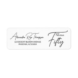 Fifty and Fabulous 50th Birthday Return Address Label
