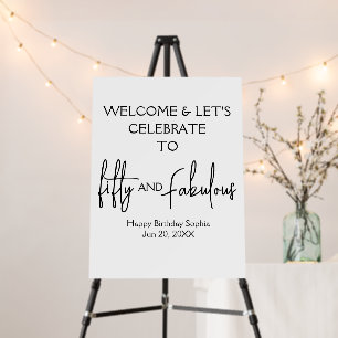 Fifty and Fabulous 50th Birthday Welcome Poster