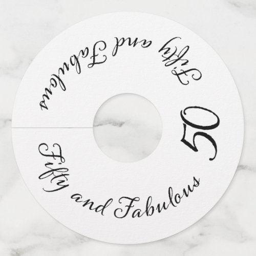 Fifty and Fabulous 50th Milestone Birthday Wine Glass Tag