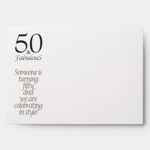 Fifty and Fabulous A7 Envelope