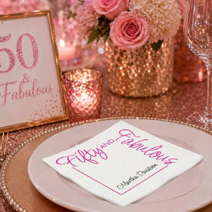 Fifty and Fabulous Birthday Party Design Napkins