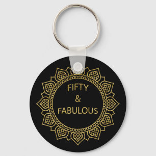 Fifty and Fabulous Birthday Party Keychain