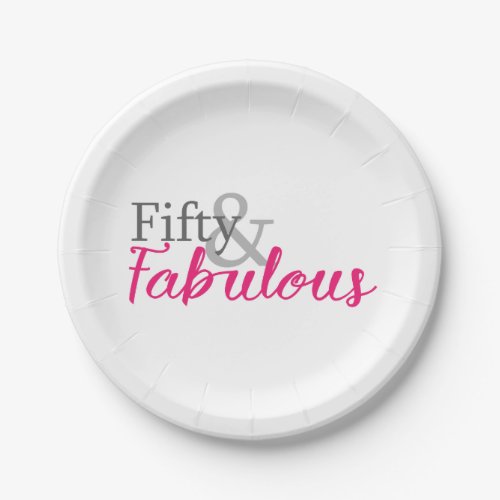 Fifty and Fabulous Birthday Party Paper Plates