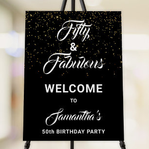 Fifty And Fabulous Birthday Party Welcome Sign