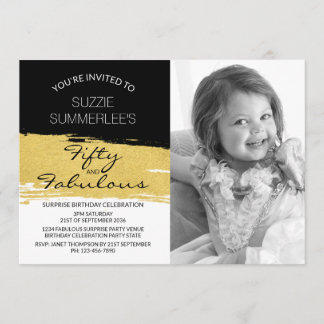 Fifty and Fabulous Birthday Photo Invitation