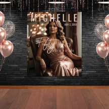 Fifty and Fabulous Birthday Wall Backdrop