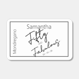 Fifty and Fabulous Black White 50th Birthday Matchboxes