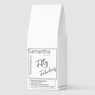 Fifty and Fabulous Black White 50th Birthday Roasted Coffee