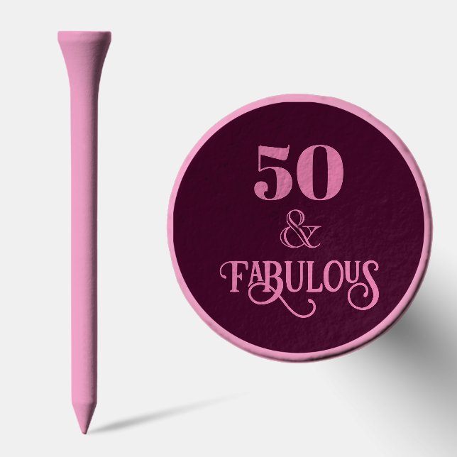 Fifty and Fabulous Burgundy Birthday Golf Tees (Combo)