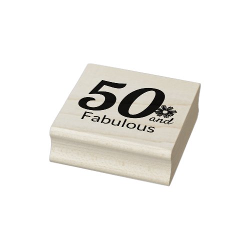 Fifty and Fabulous Celebration  Rubber Stamp