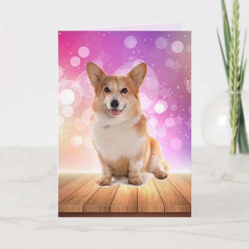 Fifty And Fabulous Corgi Birthday Card